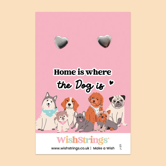 Home Is Where The Dog Is - Heart Stud Earrings | J372