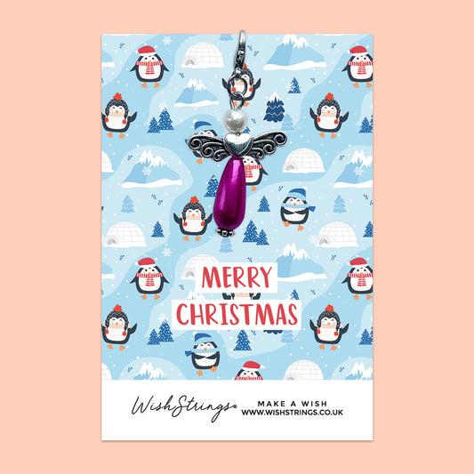 Merry Christmas, Penguins -  Wish Angels, Clip on Keepsake | J374