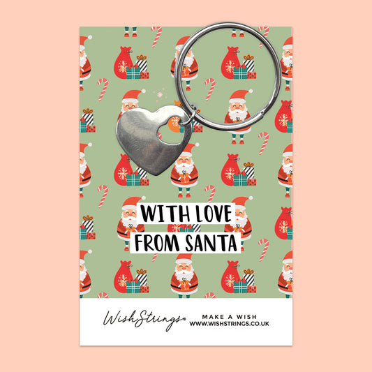 With Love from Santa - Heart Keyring - J376