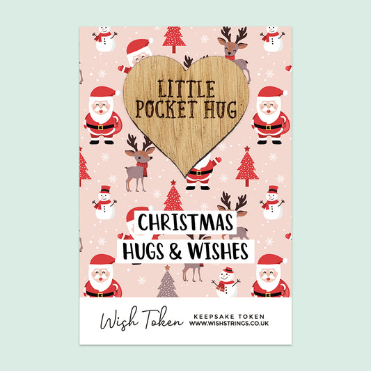 Christmas Hugs & Wishes - Oak Pocket Hug Token (J377)
