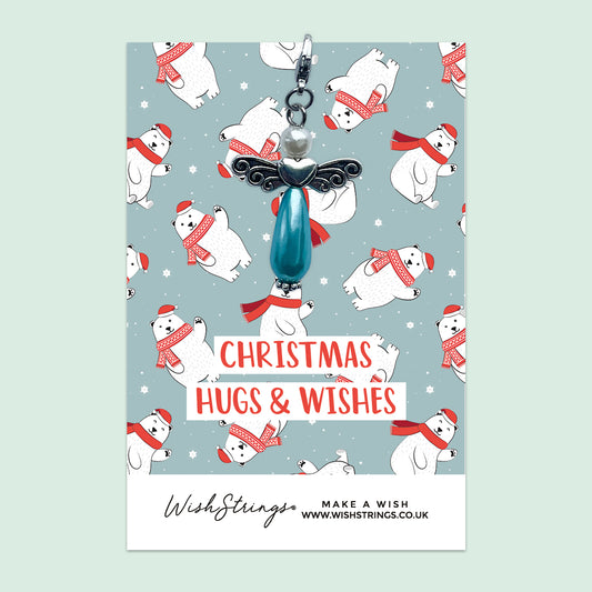 Polar Bear, Hug & Wishes -  Wish Angels, Clip on Keepsake | J378