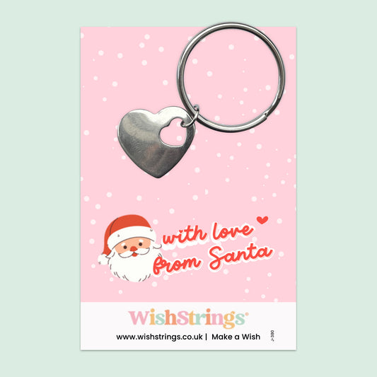 With Love From Santa - Heart Keyring - J380
