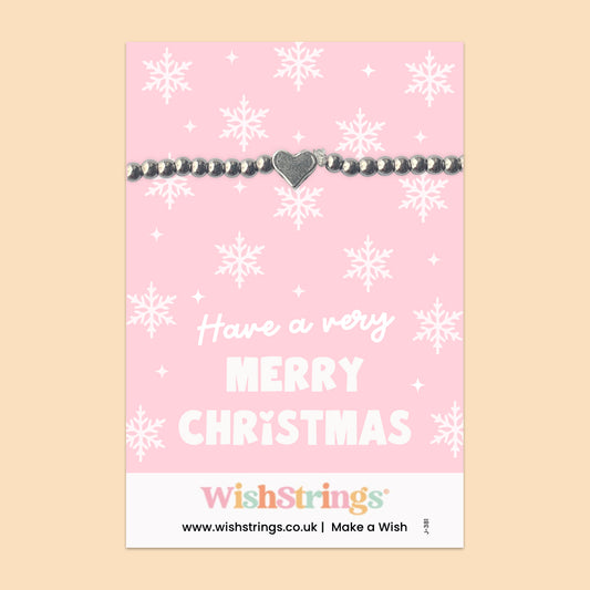 Have a Merry Christmas - Heart Beaded Bracelet - J381