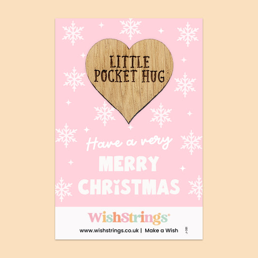 Have a Merry Christmas  - Oak Pocket Hug Token (J381)