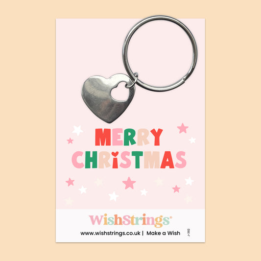 Merry Christmas - Heart Keyring - J382