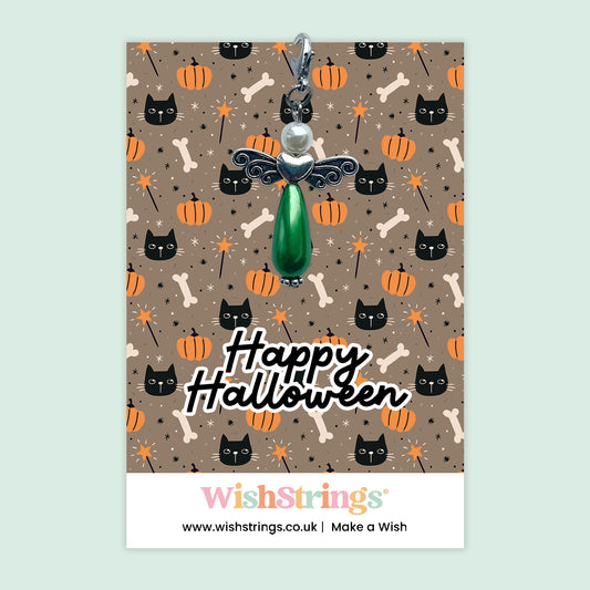 Happy Halloween, Black Cats -  Wish Angels, Clip on Keepsake | J385