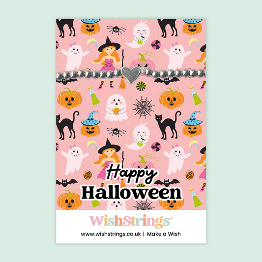 Happy Halloween, Witches - Heart Beaded Bracelet - J386