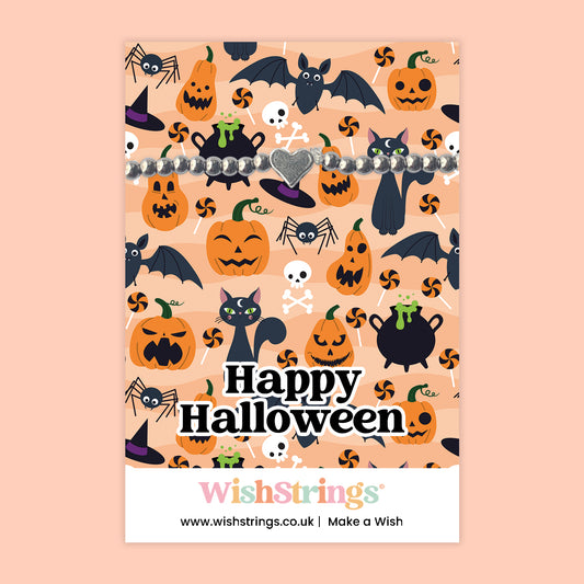 Happy Halloween, Pumpkins - Heart Beaded Bracelet - J387