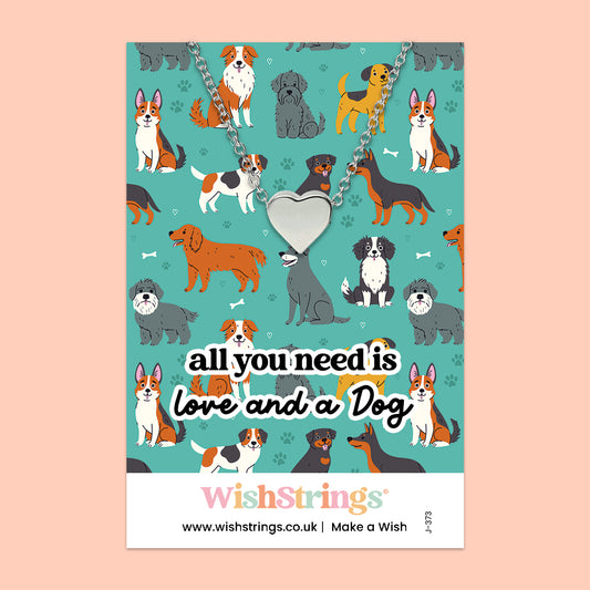 All You Need Is Love and a Dog - HEART NECKLACE - J390