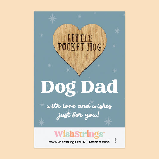Dog Dad  - Oak Pocket Hug Token (J393)