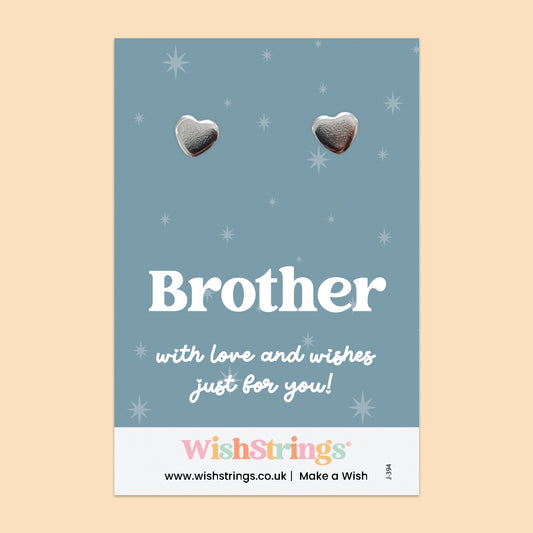 Brother - Heart Stud Earrings | J394