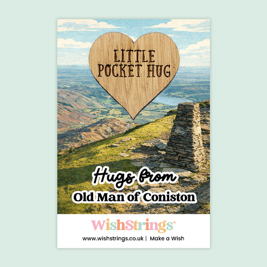 Hugs from Old Man of Coniston - Oak Pocket Hug Token | LD017