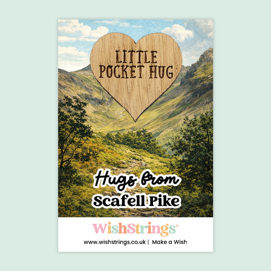 Hugs from Scafell Pike - Oak Pocket Hug Token | LD019