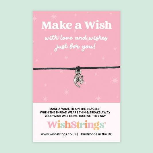 Moon & Stars - WishStrings Wish Bracelet, Limited Edition Charm - LEWS015