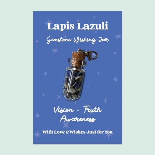 Lapis Lazuli Wishing Jar – Clip-On Keepsake | GS065