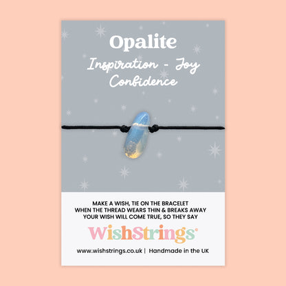 Opalite - Gemstone Chip WishStrings Wish Bracelet - GS039