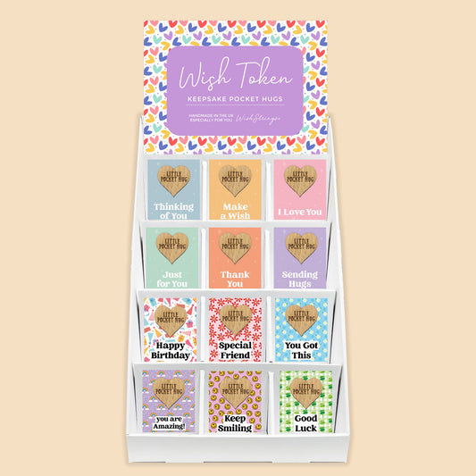 CARDGAINS OFFER - Pocket Hug Wish Tokens - Pre-filled Counter Display Stand