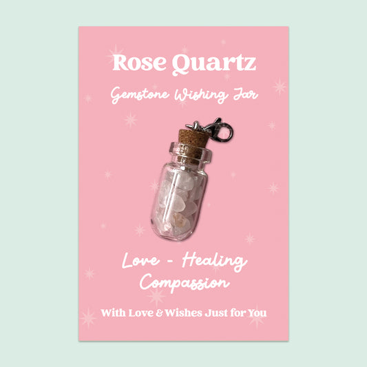 Rose Quartz Wishing Jar – Clip-On Keepsake | GS059