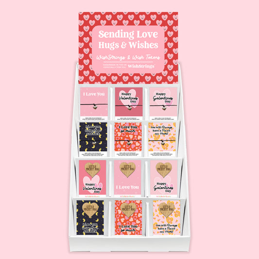 Sending Love WishStrings & Pocket Hugs - Pre-filled Counter Display Stand