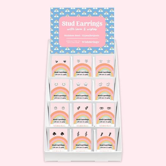 Stud Earrings Collection - Pre-filled Counter Display Stand
