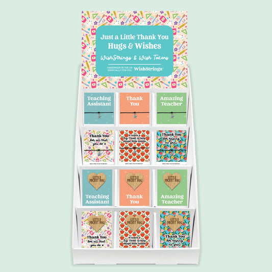 Thank You Teacher, WishStrings & Pocket Hugs - Pre-filled Counter Display Stand