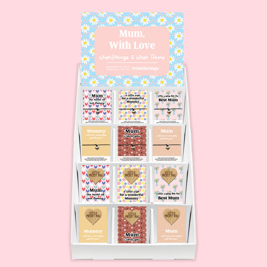 To Mum, With Love WishStrings & Pocket Hugs - Pre-filled Counter Display Stand