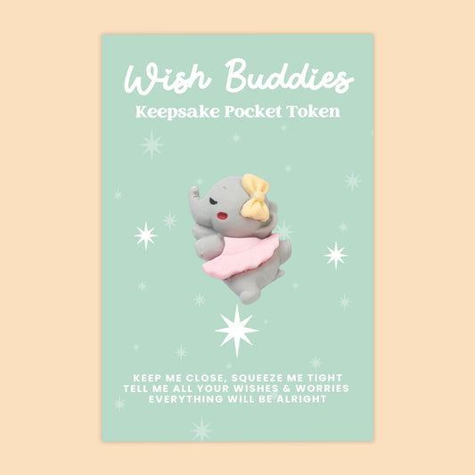 Dancing Elephant - WishBuddies - Pocket Hug Token (WB022)