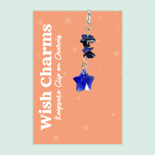 Star - Wish Charms - Keepsake Clip on Charm with Mixed Gemstone Variations - WCC038