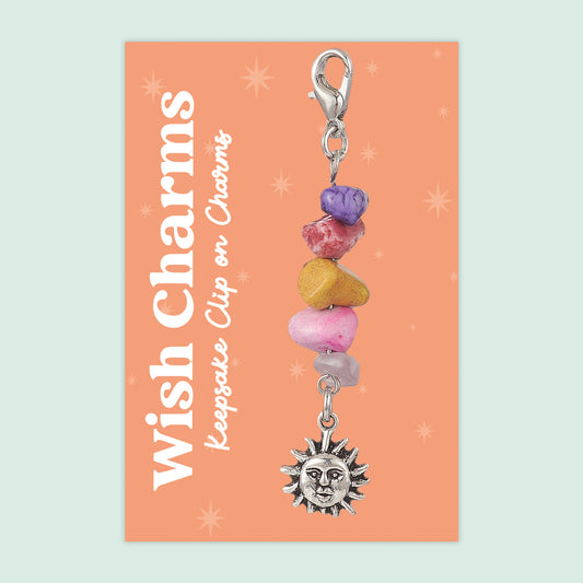 Sun - Wish Charms - Keepsake Clip on Charm with Gemstones - WCC010