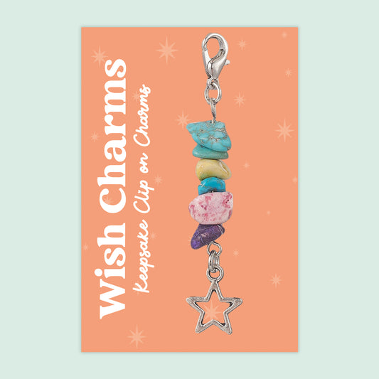 Star - Wish Charms - Keepsake Clip on Charm with Gemstones - WCC011