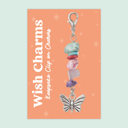 Butterfly - Wish Charms - Keepsake Clip on Charm with Gemstones - WCC015