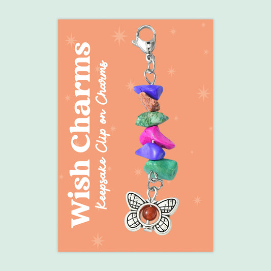 Butterfly - Wish Charms - Keepsake Clip on Charm with Gemstones - WCC020