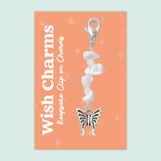 Butterfly - Wish Charms - Keepsake Clip on Charm with Gemstones - WCC021