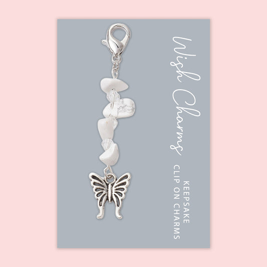 Butterfly - Wish Charms - Keepsake Clip on Charm with Gemstones - WCC021