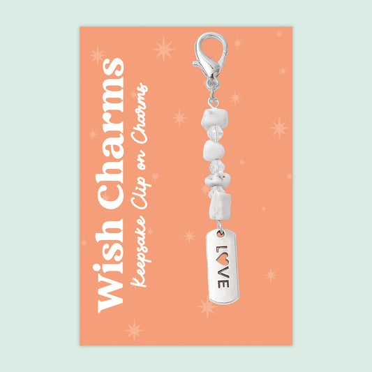 Love - Wish Charms - Keepsake Clip on Charm with Gemstones - WCC025