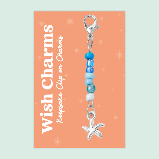 Star Fish - Wish Charms - Keepsake Clip on Charm with Glass Beads - WCC032