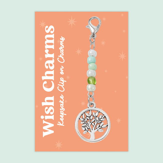 Tree of Life - Wish Charms - Keepsake Clip on Charm with Glass Beads - WCC035