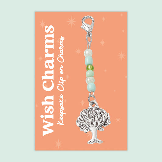Tree of Life - Wish Charms - Keepsake Clip on Charm with Glass Beads - WCC036
