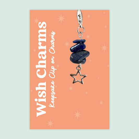 Star - Wish Charms - Keepsake Clip on Charm with Mixed Gemstone Variations - WCC039