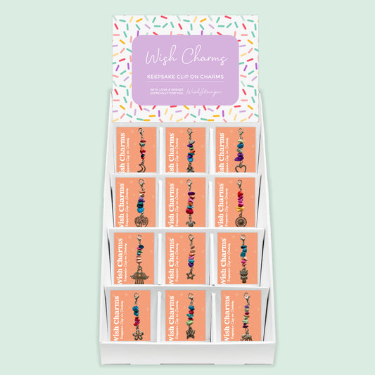 Wish Charms, Clip on Charms - Pre-filled Counter Display Stand