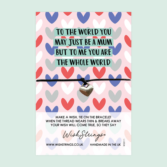 Worlds Best Mum - WishStrings Wish Bracelet - WS011♥