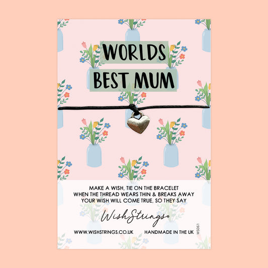 SALE - Worlds Best Mum - WishStrings Wish Bracelet - S157