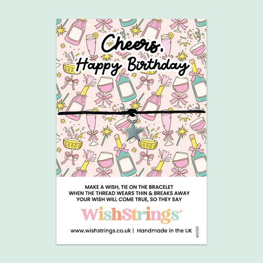 Cheers, Happy Birthday - WishStrings Wish Bracelet - WS150
