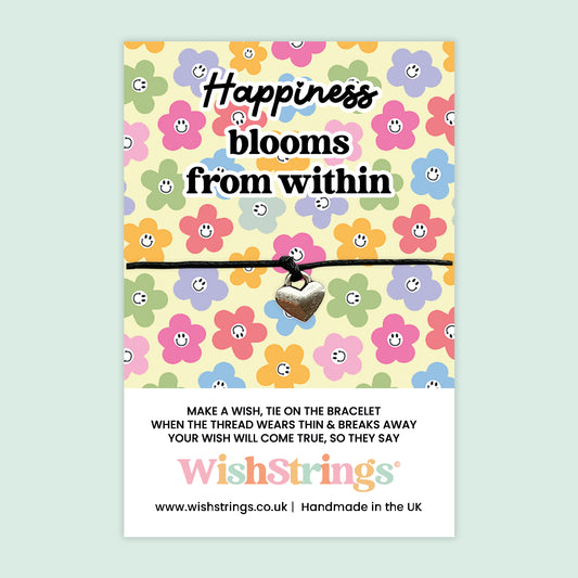 Happiness Blooms from Within - WishStrings Wish Bracelet - WS167♥