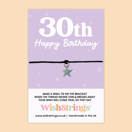 30th Happy Birthday - WishStrings Wish Bracelet - WS194★