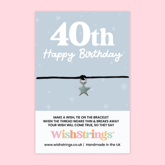 40th Happy Birthday - WishStrings Wish Bracelet - WS197★