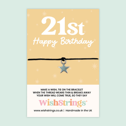 21st Happy Birthday - WishStrings Wish Bracelet - WS198★