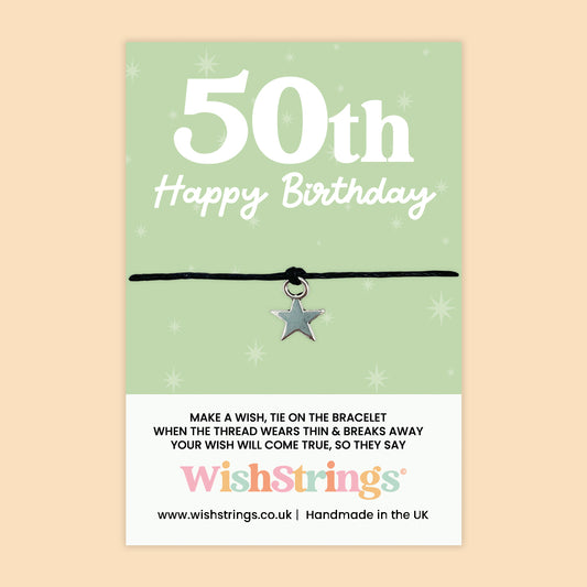 50th Happy Birthday - WishStrings Wish Bracelet - WS199★