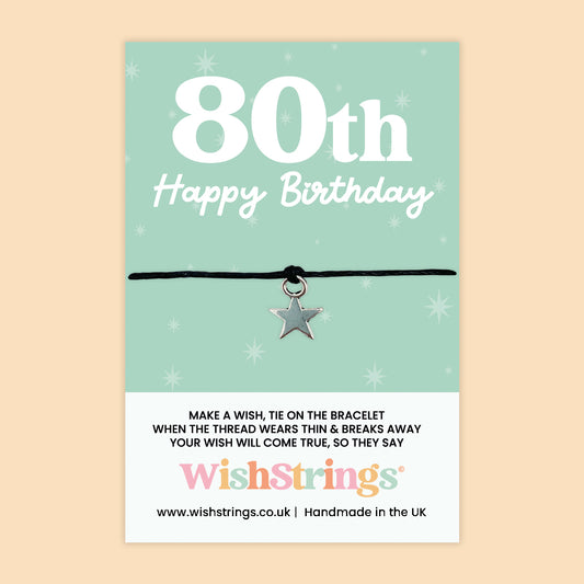 80th Happy Birthday - WishStrings Wish Bracelet - WS203★