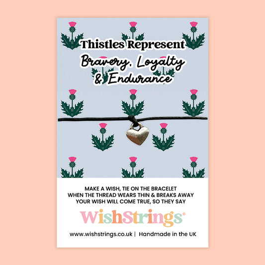 Scottish Thistle - WishStrings Wish Bracelet - WS324♥